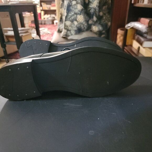 Men s Black Patent Leather Derby Dress Shoes size 8 The Black Tux Premium Formal - Picture 13 of 16